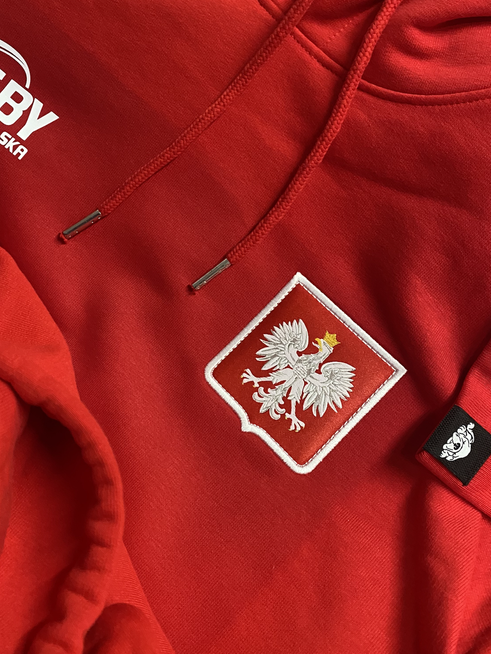 Bluza Gonga Hoodie Rugby Polska Godło Red