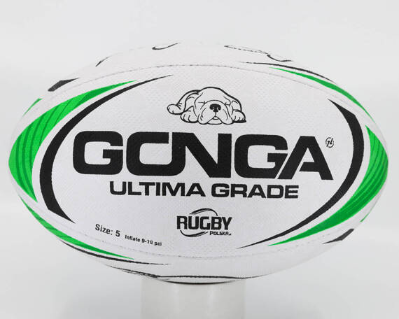 Gonga Rugby Ultima Stripes Green size 5 Digi Grip