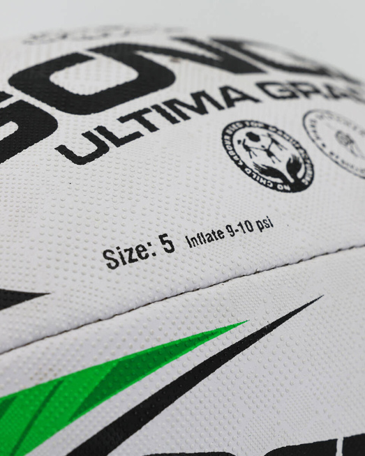 Gonga Rugby Ultima Stripes Green size 5 Digi Grip