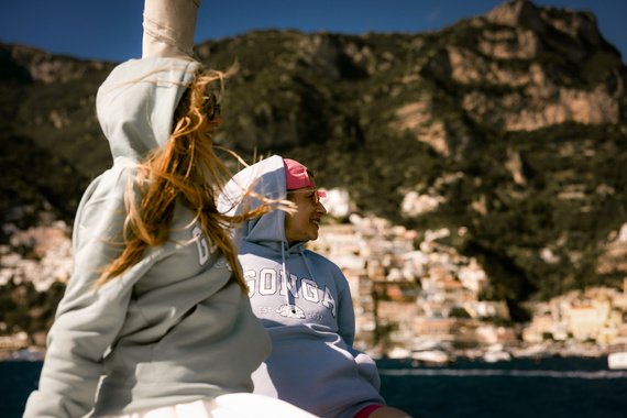 Gonga Unisex Hoodie Regular Fit Basic Teal Monstera