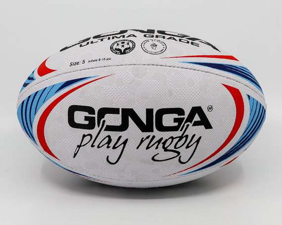 Gonga Rugby Ultima Stripes Blue/Red size 5 Digi Grip