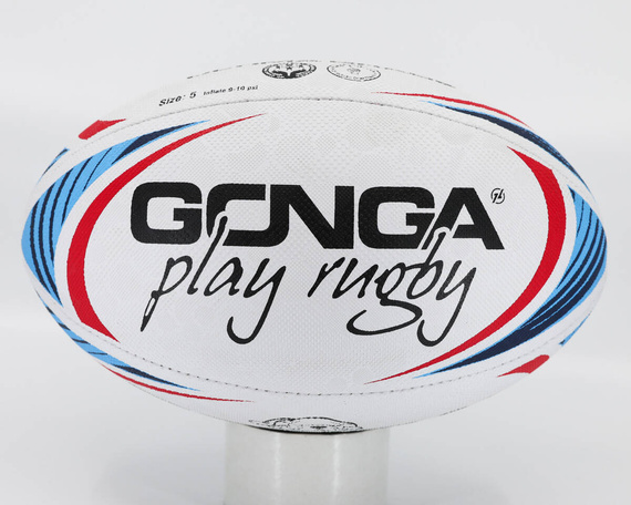 Gonga Rugby Ultima Stripes Blue/Red size 5 Digi Grip