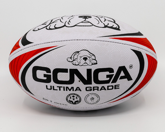 Gonga Rugby Ultima Stripes Red size 5 Digi Grip