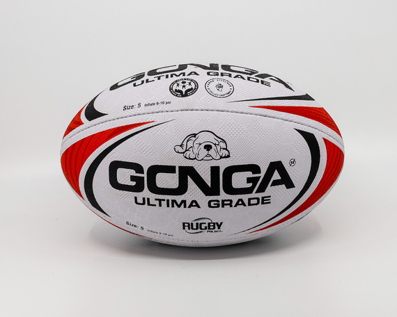 Gonga Rugby Ultima Stripes Red/Yellow size 5 Digi Grip