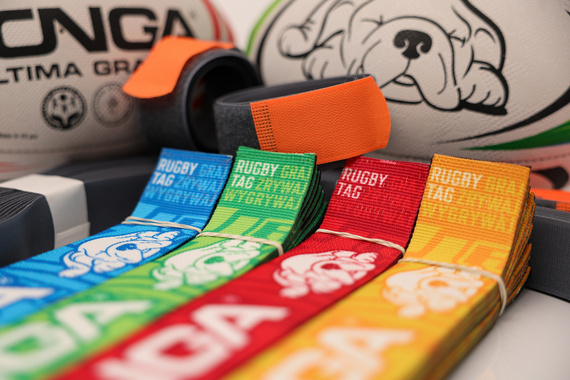 GONGA RUGBYTAG  - zestaw Red/Yellow rozm 4