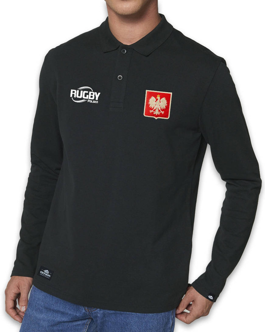 Gonga Rugby Polo Longsleeve Reprezentacja Polski Black