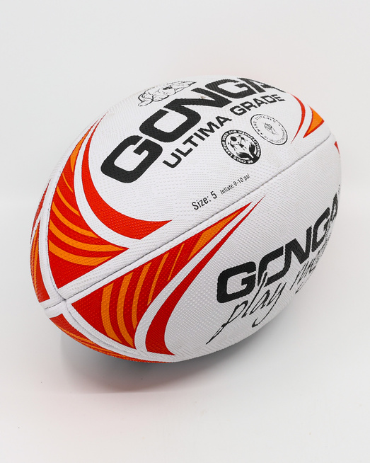 Gonga Rugby Ultima Stripes Red/Yellow size 5 Digi Grip