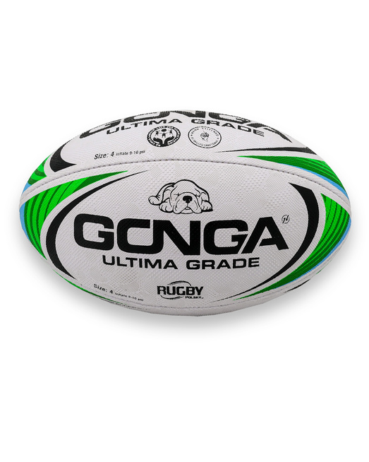 Gonga Rugby Ultima Stripes Blue/Green size 5 Digi Grip