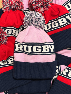 Czapka z pomponem Unisex Rugby navy/pink