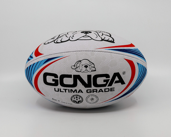 Gonga Rugby Ultima Stripes Blue/Red size 5 Digi Grip