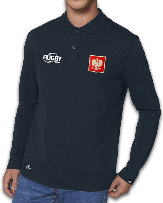 Gonga Rugby Polo Longsleeve Reprezentacja Polski French Navy