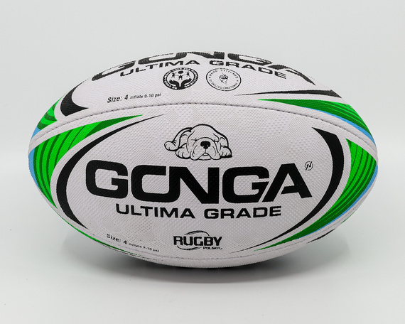 Gonga Rugby Ultima Stripes Blue/Green size 5 Digi Grip