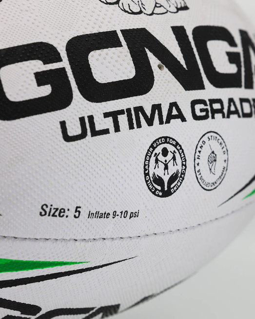 Gonga Rugby Ultima Stripes Green size 5 Digi Grip