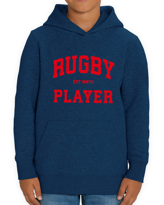  Bluza Gonga Kids Hoodie Rugby Player Black Heather Blue