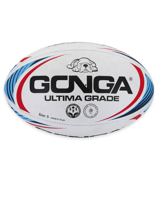 Gonga Rugby Ultima Stripes Blue/Red size 5 Digi Grip