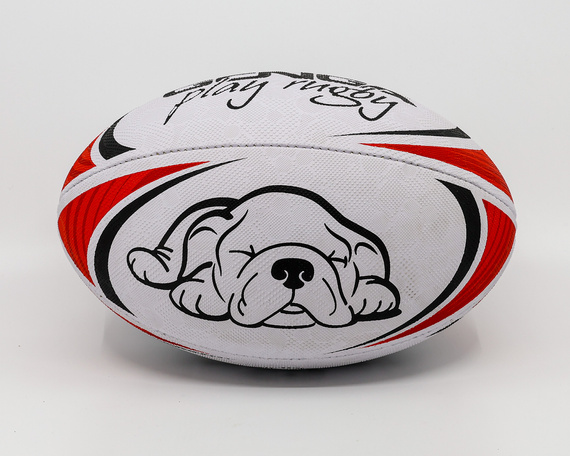 Gonga Rugby Ultima Stripes Red size 5 Digi Grip