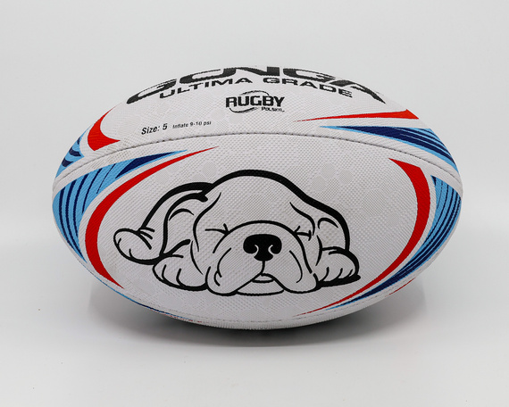 Gonga Rugby Ultima Stripes Blue/Red size 5 Digi Grip