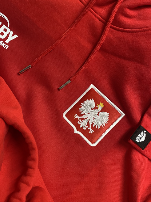 Bluza Gonga Hoodie Rugby Polska Godło Red