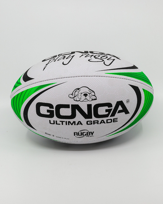 Gonga Rugby Ultima Stripes Green size 5 Digi Grip