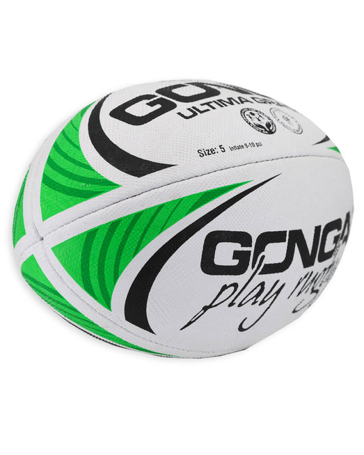 Gonga Rugby Ultima Stripes Green size 5 Digi Grip
