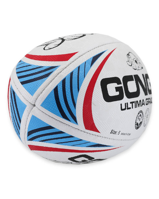 Gonga Rugby Ultima Stripes Blue/Red size 5 Digi Grip