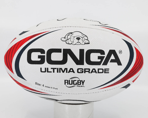 Gonga Rugby Ultima Stripes Red/Navy size 4 Digi Grip