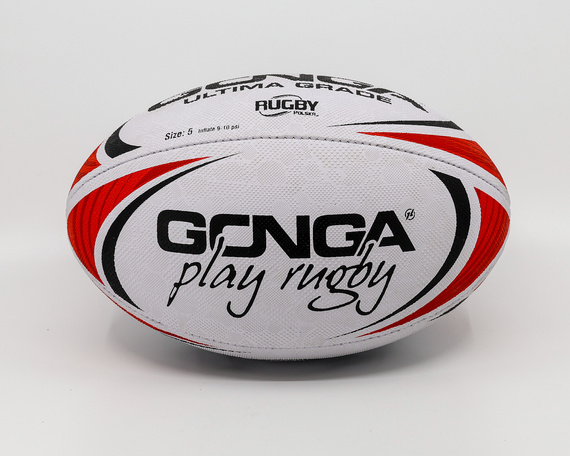 Gonga Rugby Ultima Stripes Red size 5 Digi Grip