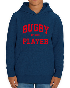  Bluza Gonga Kids Hoodie Rugby Player Black Heather Blue