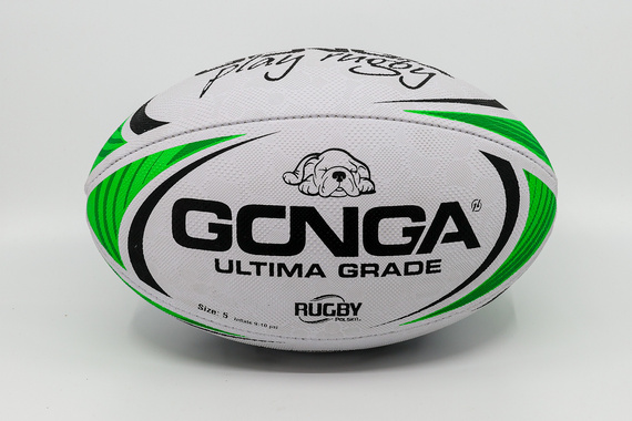 Gonga Rugby Ultima Stripes Green size 5 Digi Grip