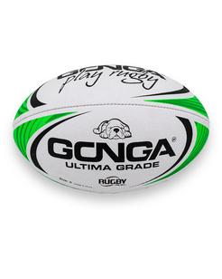 Gonga Rugby Ultima Stripes Green size 5 Digi Grip