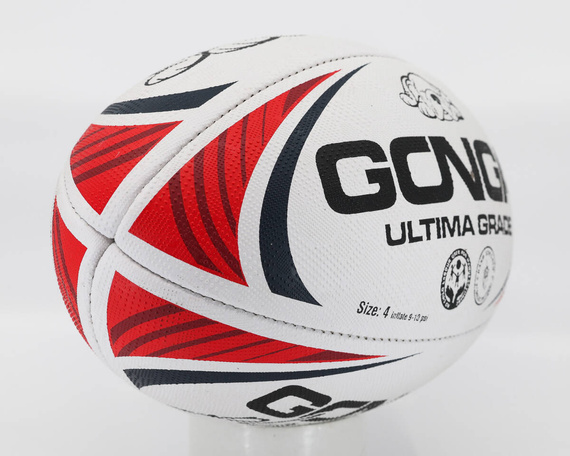 Gonga Rugby Ultima Stripes Red/Navy size 4 Digi Grip