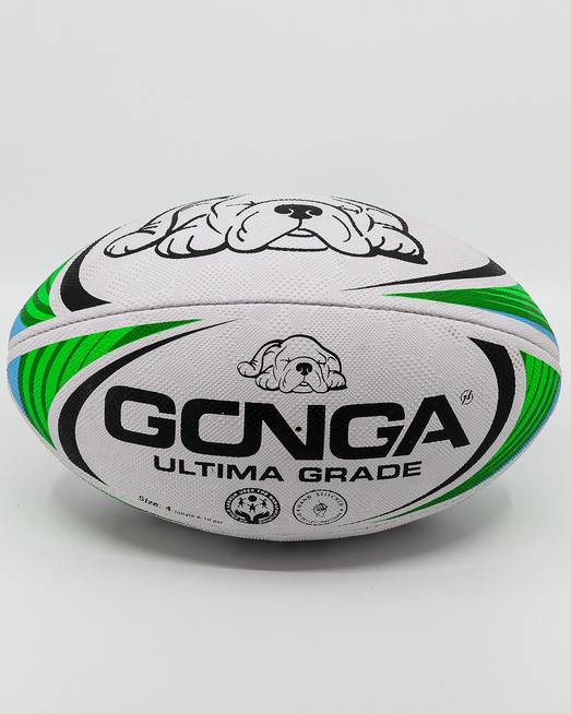 Gonga Rugby Ultima Stripes Blue/Green size 4 Digi Grip