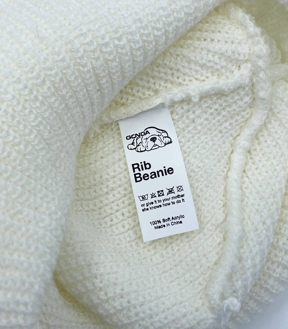 GONGA RIB BEANIE WHITE box