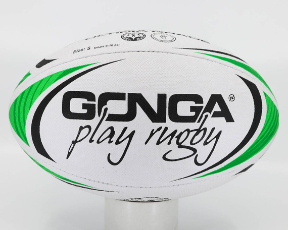 Gonga Rugby Ultima Stripes Green size 5 Digi Grip