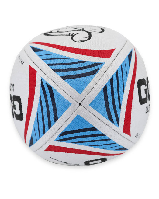 Gonga Rugby Ultima Stripes Blue/Red size 5 Digi Grip