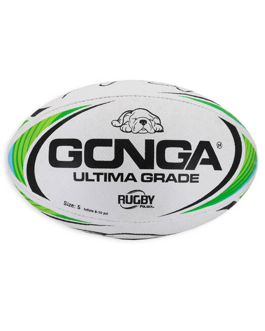 Gonga Rugby Ultima Stripes Blue/Green size 5 Digi Grip
